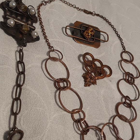 VTG,Copper Boundle,Necklace,Bracelet,And Brooches, - Picture 2 of 16